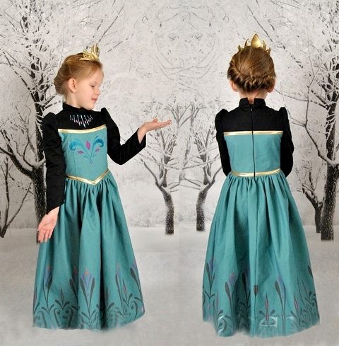 dress gaun frozen elsa anna
